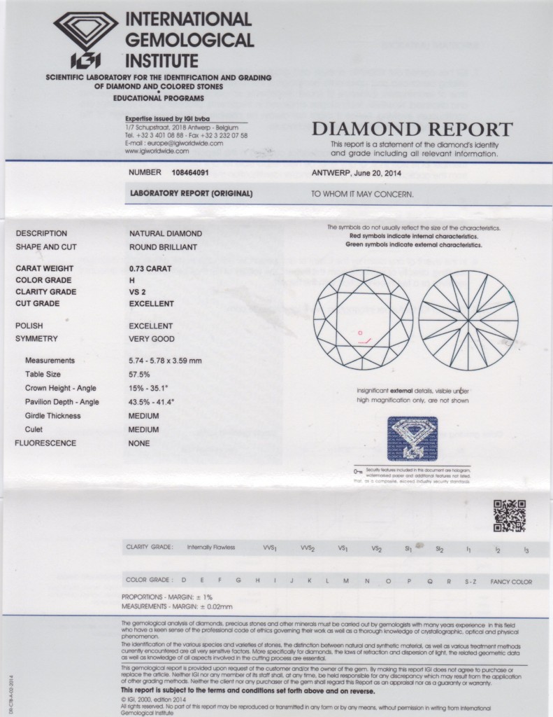 diamond 0.73 carat