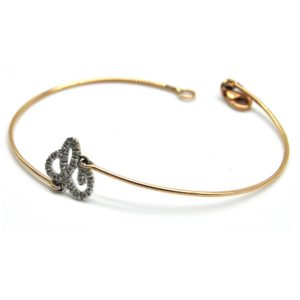 bracciale lettera diamanti e oro rosso