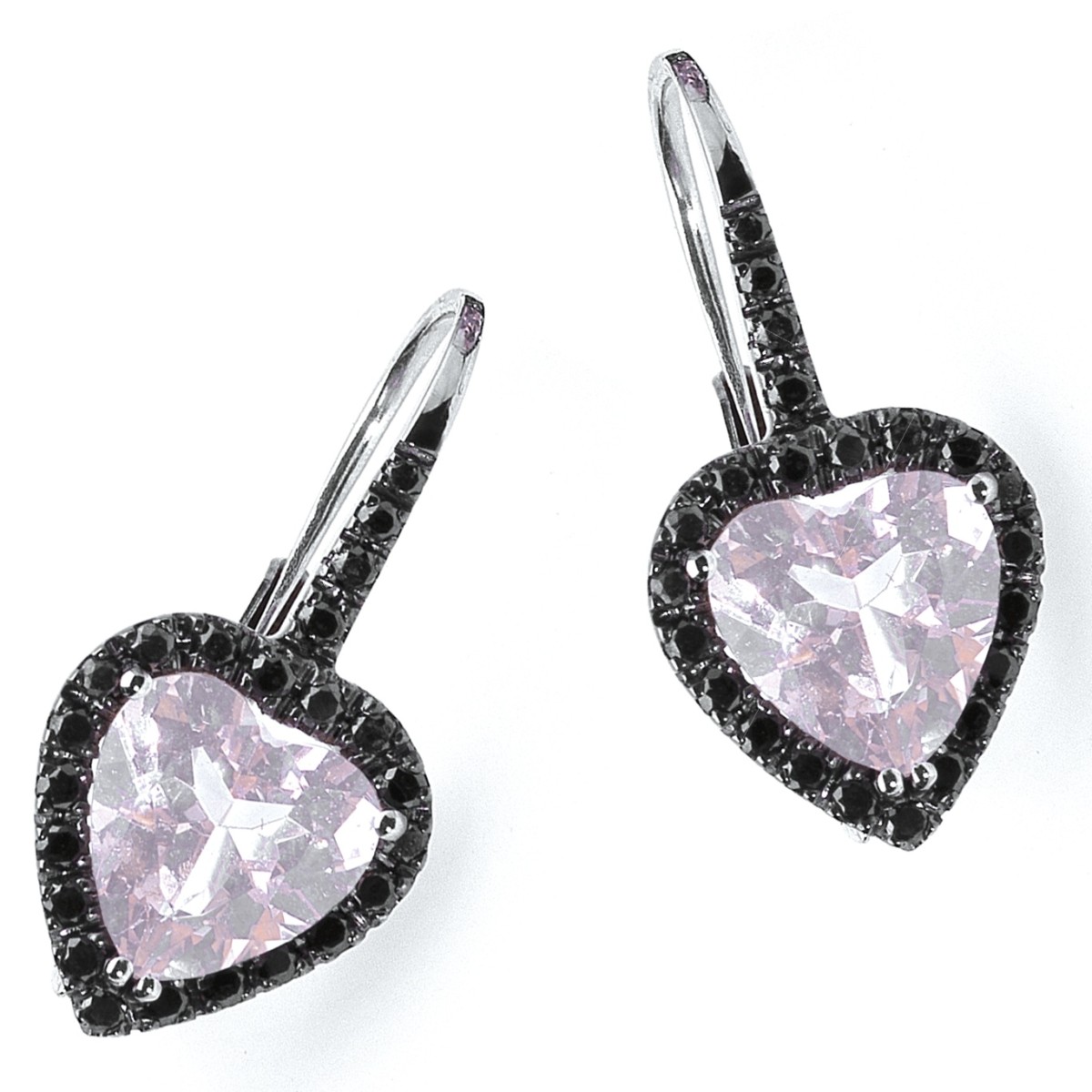 Set di orecchini e collana con perle rotonde di morganite rosa Set di orecchini e collana con perle rotonde di morganite rosa