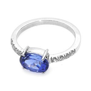 anello tanzanite diamanti oro bianco