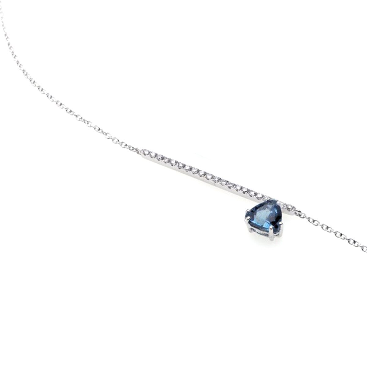 girocollo aquamarina e diamanti oro bianco