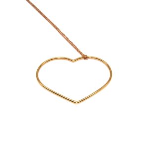 girocollo oro rosso cuore filo piccolo