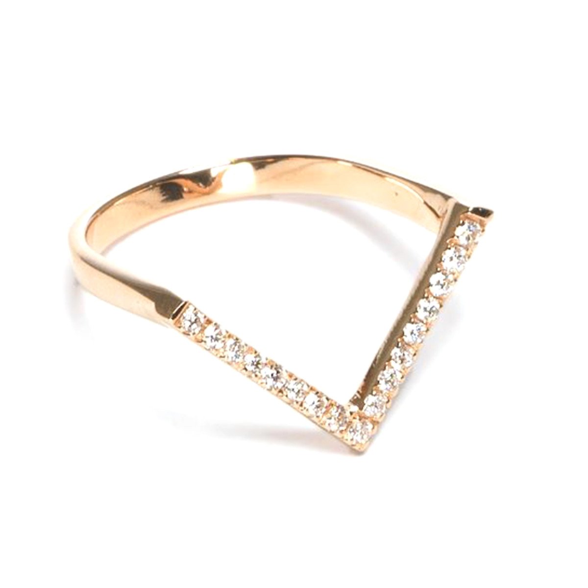 anello a V ORO ROSA DIAMANTI