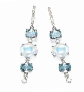 orecchini acquemarine diamanti moonstone adularia