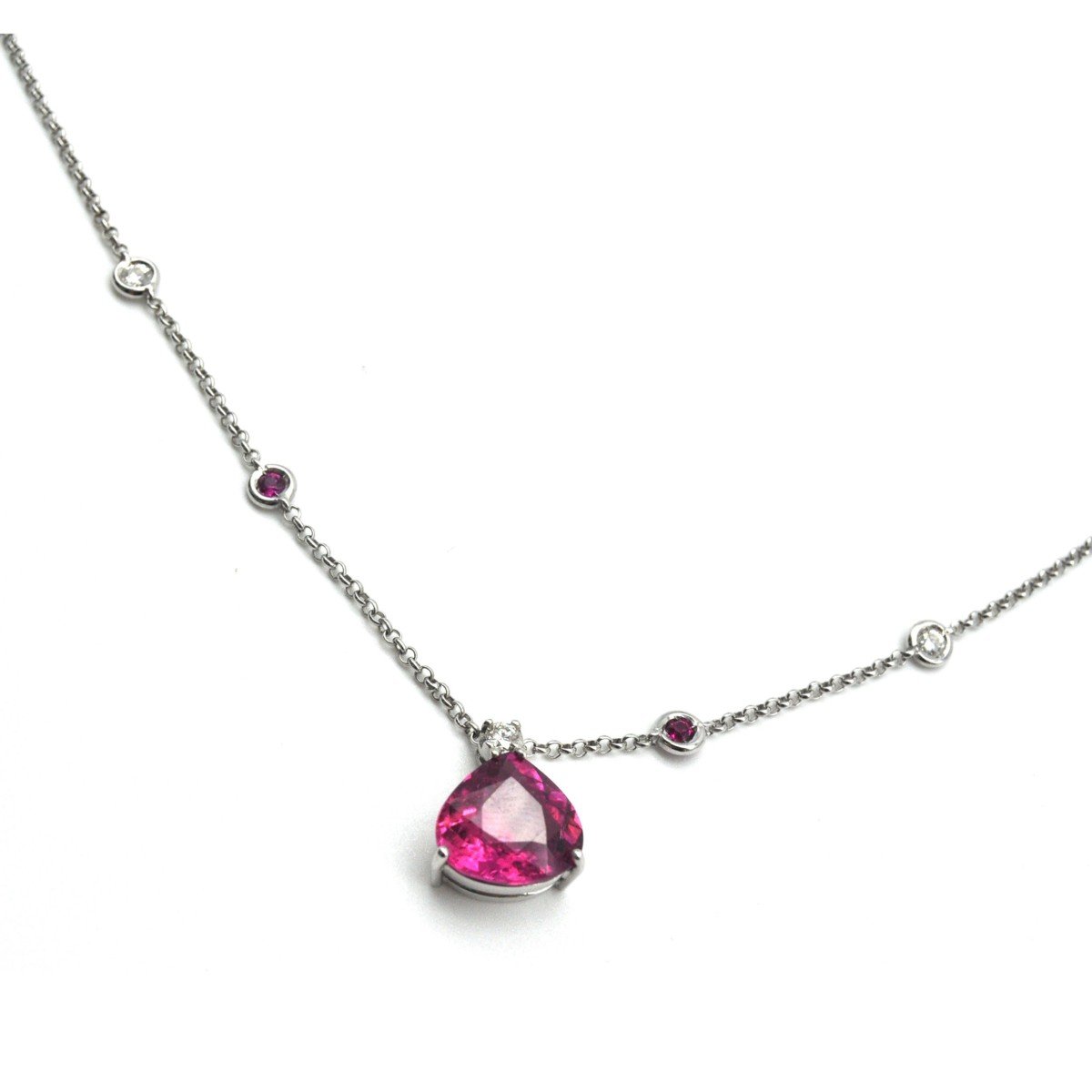 rubellite and diamonds Girocollo rubellite e diamanti