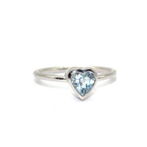 Anello acquamarina cuore