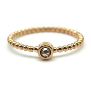 Anello pallini in oro e diamanti brown