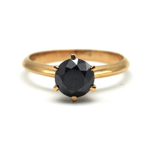 anello oro rosso e diamante nero