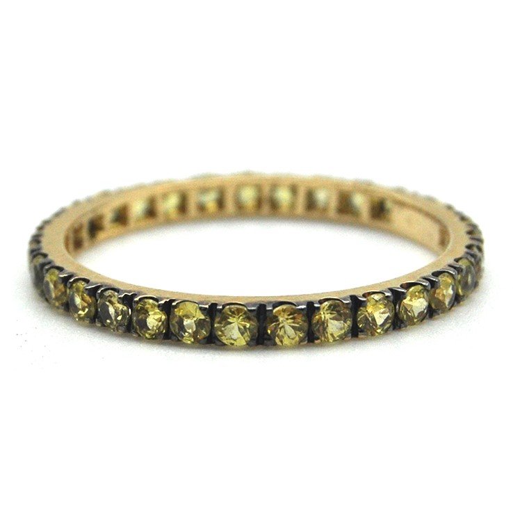 fedina oro giallo e zaffiri gialli