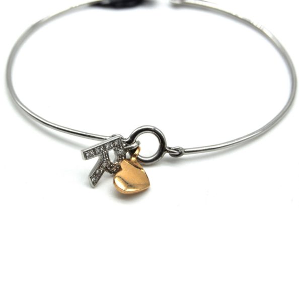 initial white gold and diamonds