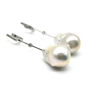 orecchini diamanti perle acqua dolce