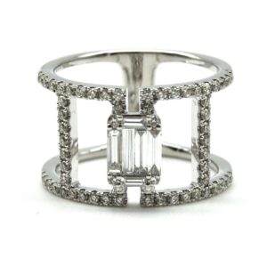 Anello con diamanti taglio baguette - tagli di diamante