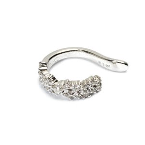 Orecchino ear cuff corona piccola oro bianco e diamani