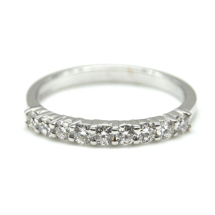 Fede Nuziale Simulato Diamante 2CT – Mezza Eternità, Argento 925, Taglio Baguette, Personalizzabile