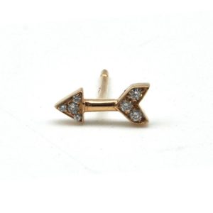 arrow earring in red gold and diamonds