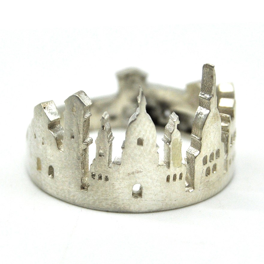 Torino ring in satin silver