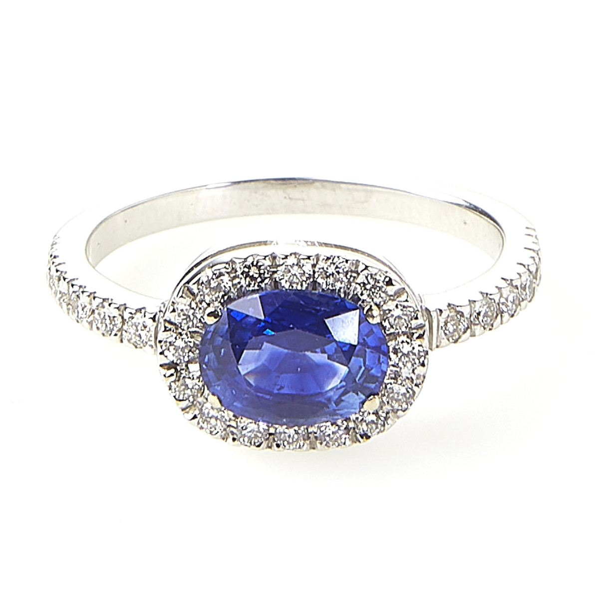 sapphire ring white gold diamonds