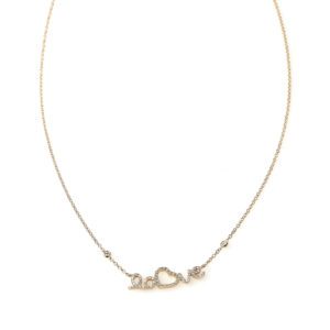 girocollo love oro rosa e diamanti