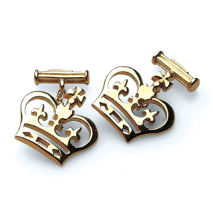 Yellow gold crown cufflinks