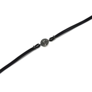 bracciale cordoncino oro bianco e diamanti neri