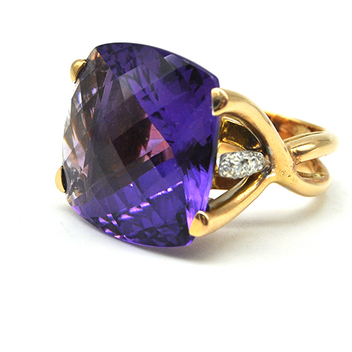 Miore Orecchini Donna Piccoli A Lobo Con Ametista E Diamanti – Oro Bianco 9Kt/375