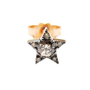 Single brown diamond earring