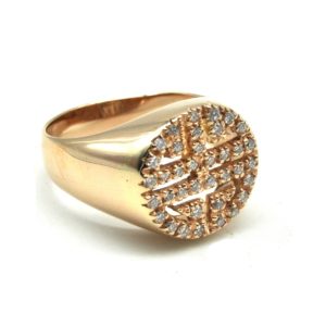Rose gold and diamond chevalier ring