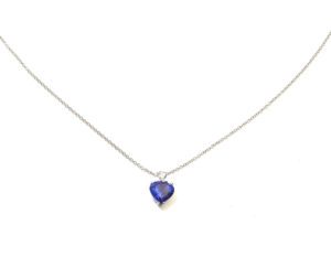 Necklace with tanzanite and heart diamond