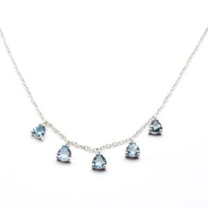 Aquamarine white gold necklace