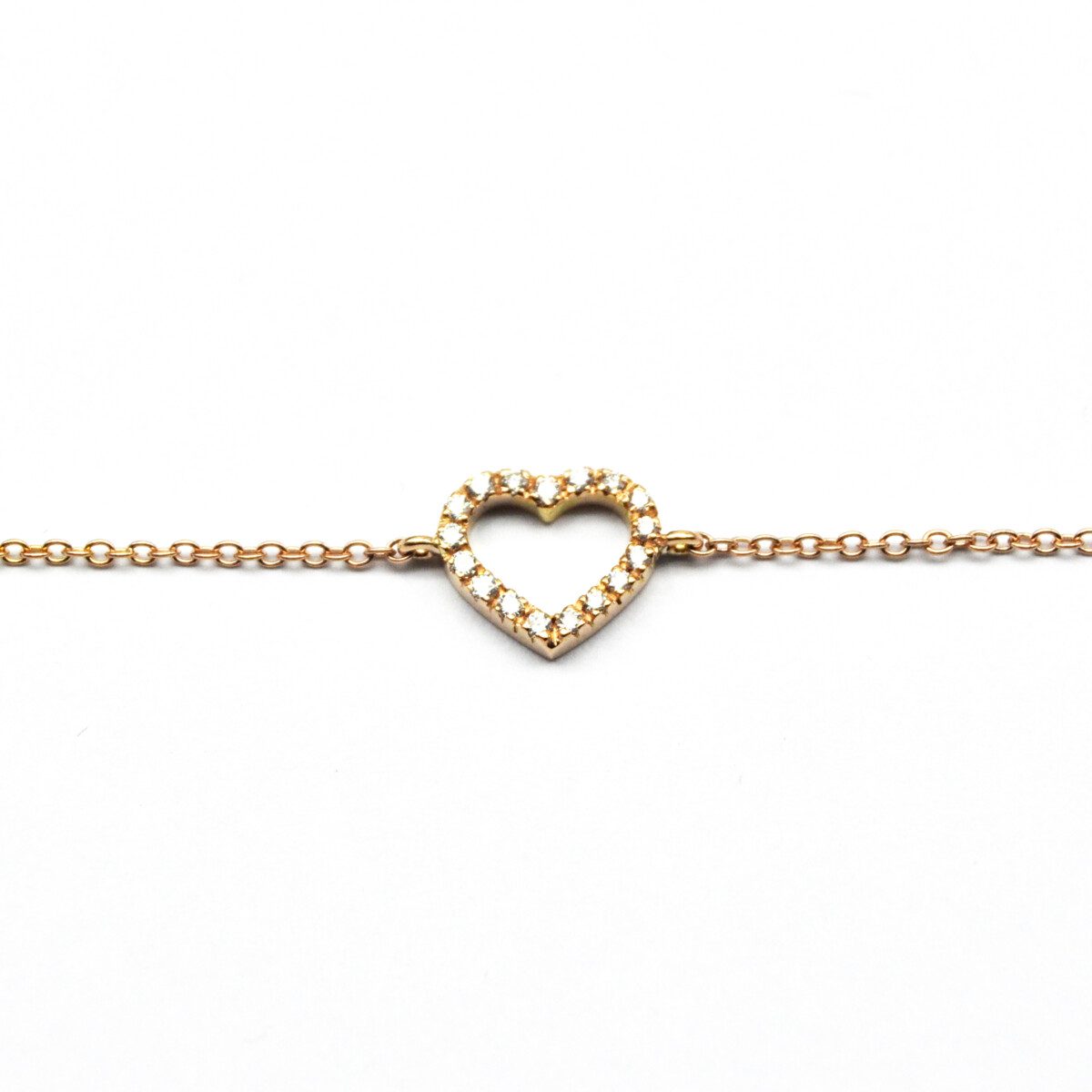 Rose gold heart bracelet with diamonds Rose gold heart bracelet with diamonds