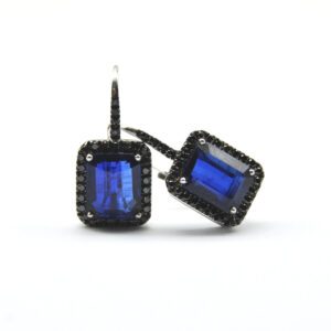 Kyanite earrings and black diamonds