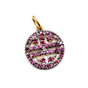 Chinese rose gold and ruby pendant