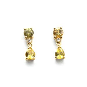 Drop earrings with yellow sapphires and diamonds