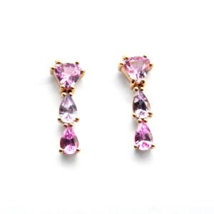 Orecchini pendenti con zaffiri rosa