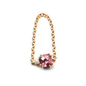 Pink tourmaline and diamond chain ring