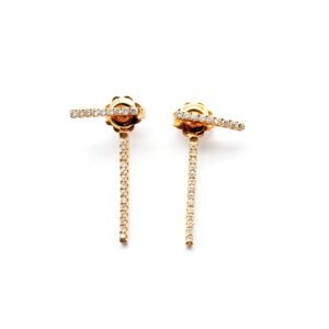 Rose gold and diamond T earrings