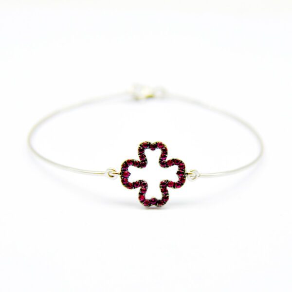 Set 2 Braccialetti Portafortuna Quadrifoglio In Acciaio Inossidabile Con Cristalli – Regolabili, Regalo Per Amica, Donna, Elegante