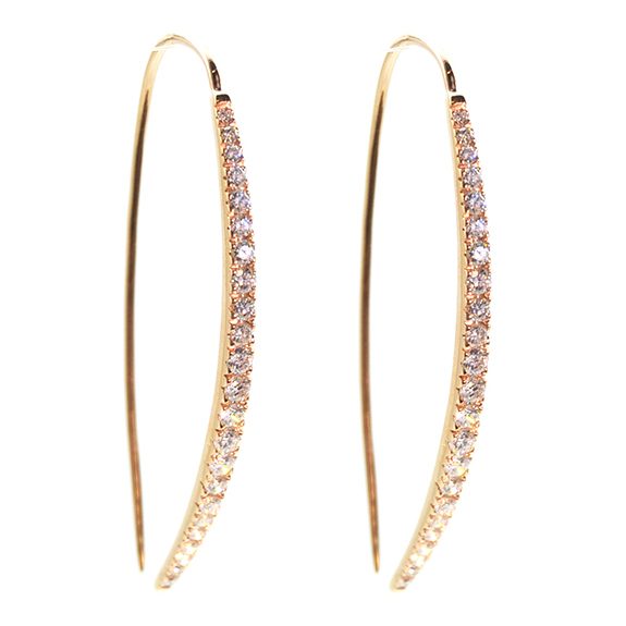 Orecchini line oro rosa e diamanti Orecchini line oro rosa e diamanti