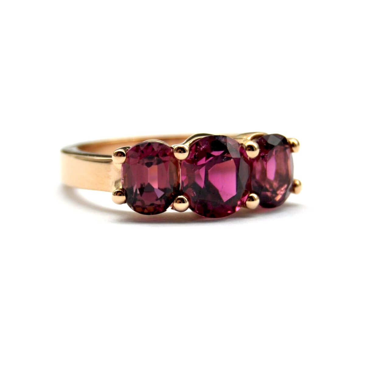 Anello oro rosa tre purple torumaline Anello oro rosa tre purple torumaline
