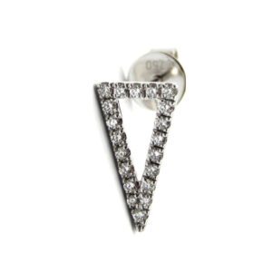 White gold and diamond triangle earring