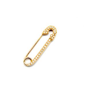 Rose gold and diamond safety pin