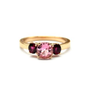 Pink tourmaline and rubellite ring
