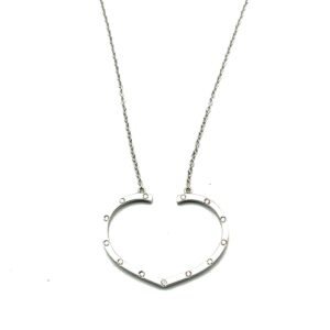 TOGETHER white gold and diamond ring holder necklace