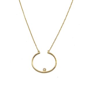 TOGETHER rose gold and diamond ring holder necklace