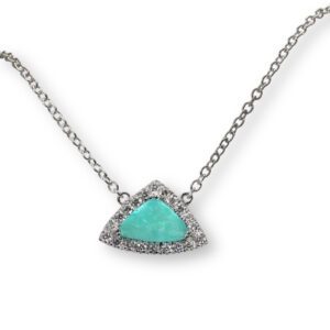 Triangle necklace with Paraiba tourmaline and diamonds