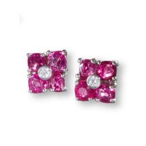 Orecchini Flowes con spinelli e diamanti