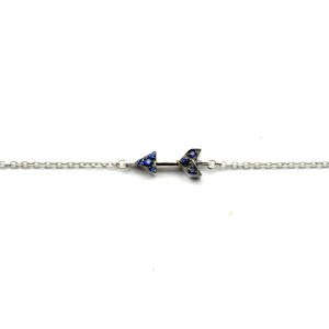 Reverse arrow bracelet with sapphires and diamonds