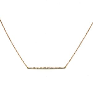 Rose gold and diamond bar necklace