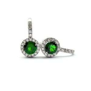 Tsavorite and diamond leverback earrings