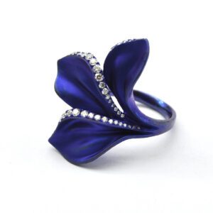 Anello flower titanio e brillanti